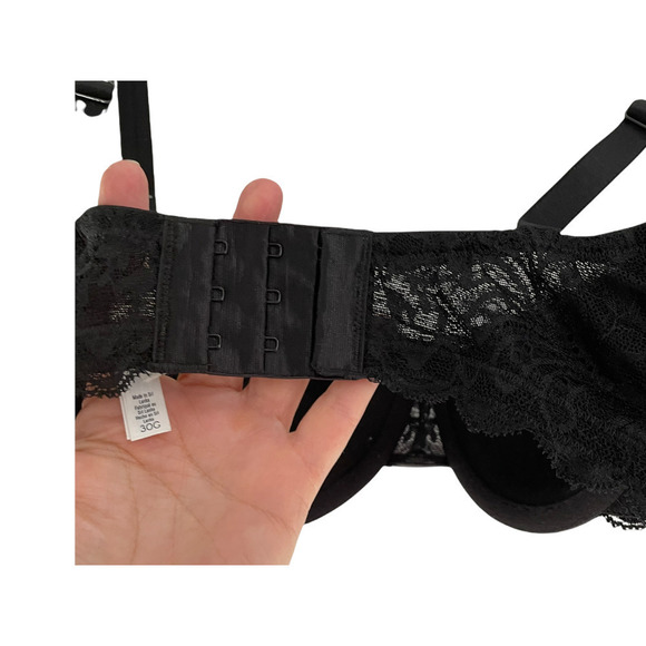 NWT LE MYSTERE BLACK LACE SOPHIA T-SHIRT BRA 30 G - Picture 7 of 10